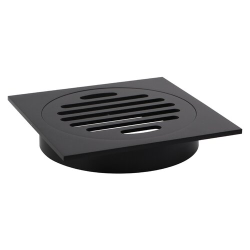 110*110mm Square Black Brass Floor Waste Shower Grate Drain(100mm Outlet)