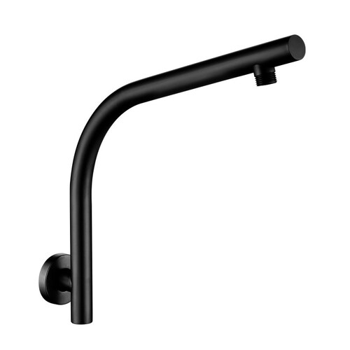 Round Black Goose-neck Wall Mounted Shower Arm