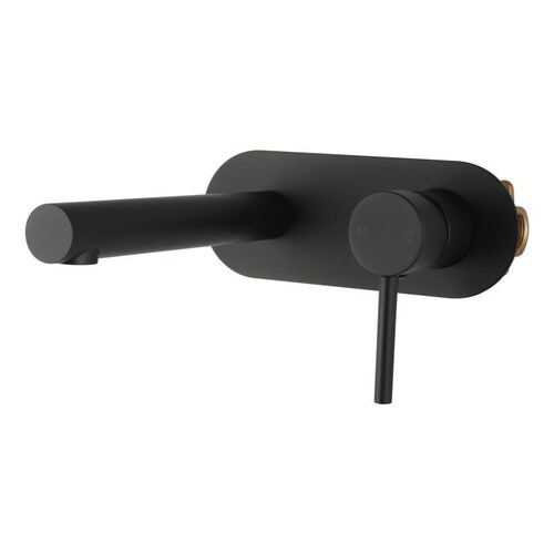 Round Matte Black Bathtub/Basin Wall Mixer With Spout(color up)