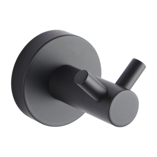 Round Black 304 Stainless Steel Double Wall Hook