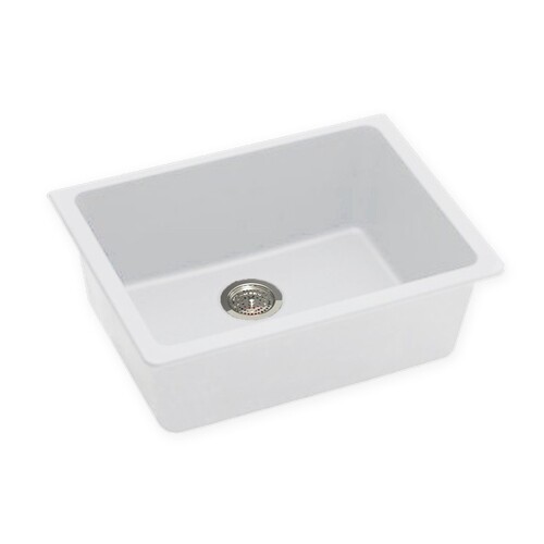 White Kitchen Sink Granite Stone Top/Under Mount Double Bowls 838*476*241mm
